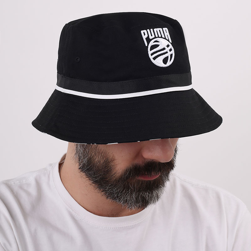  черная панама PUMA Basketball Bucket Hat 02338101-black - цена, описание, фото 1